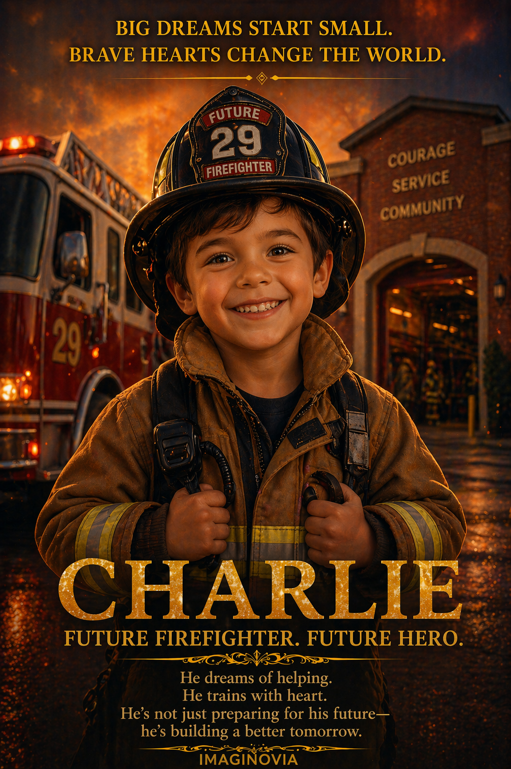 Personalized Fireman Poster