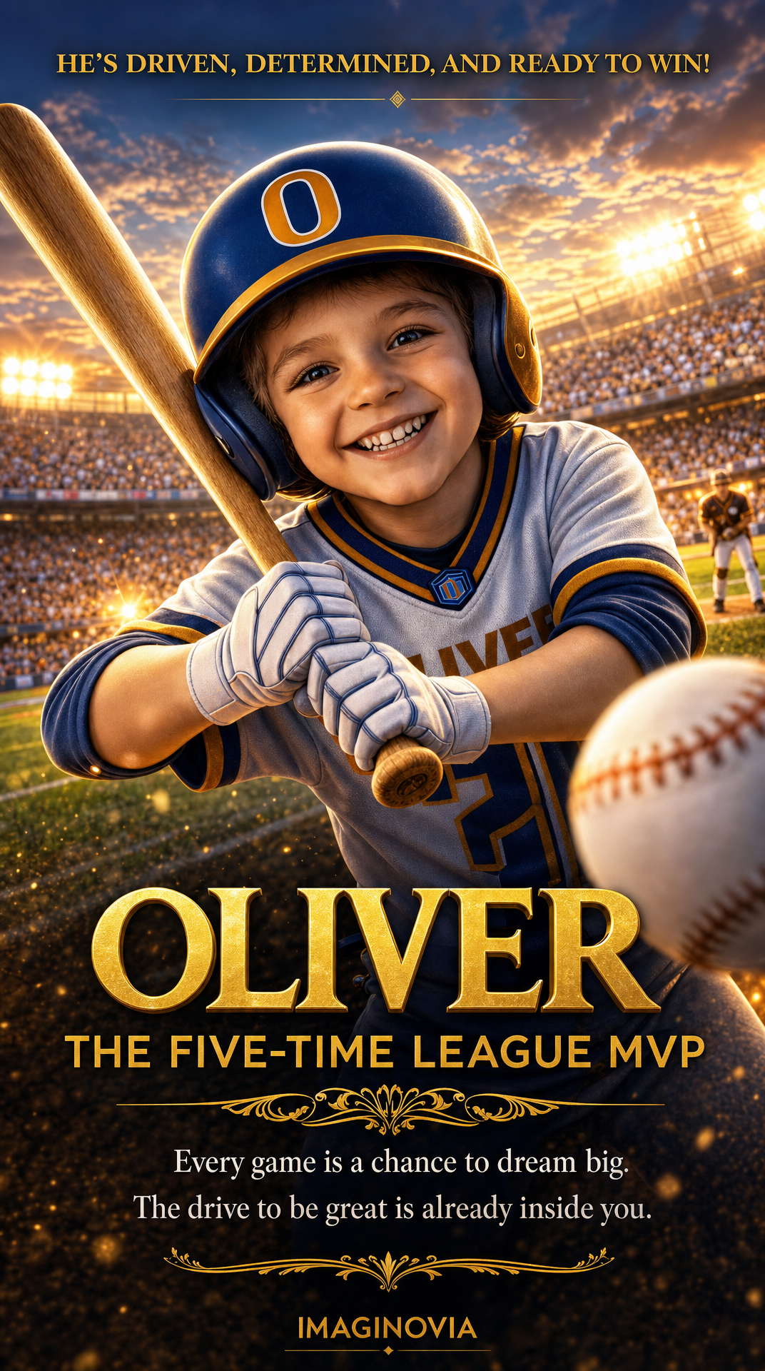 Life-Size - 40" x 28" Premium Personalized Baseball Star Portrait -Vibrant Colors-FREE US Shipping