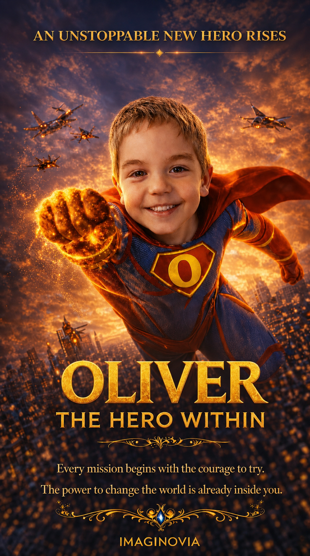 Life-Size - 40" x 28" Premium Personalized Superhero Portrait -Vibrant Colors-FREE US Shipping
